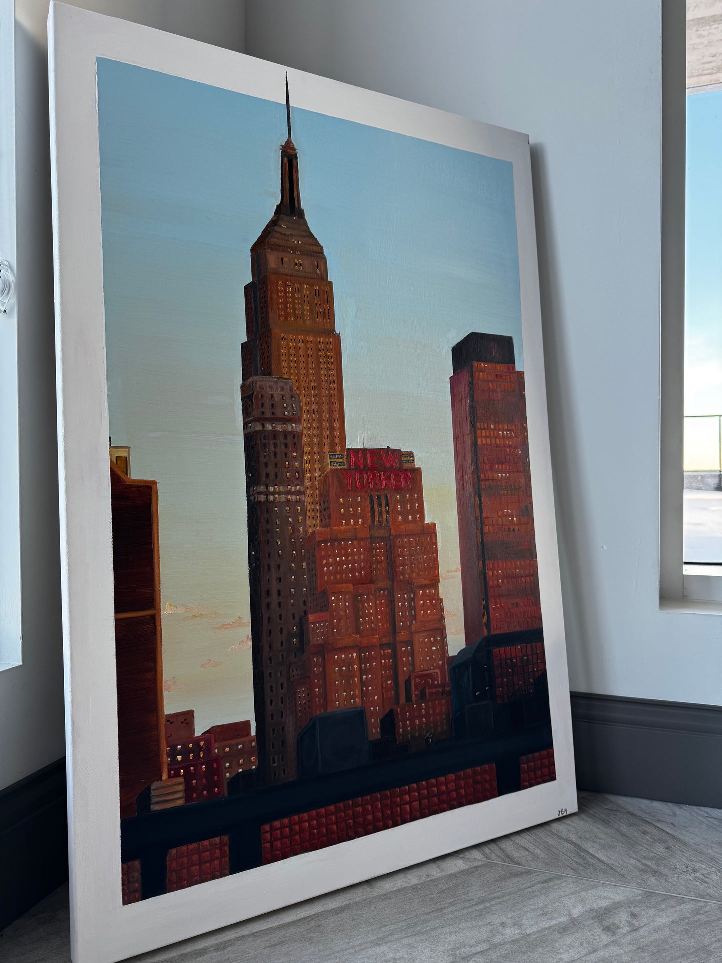 "Golden Hour in the City" Original Painting