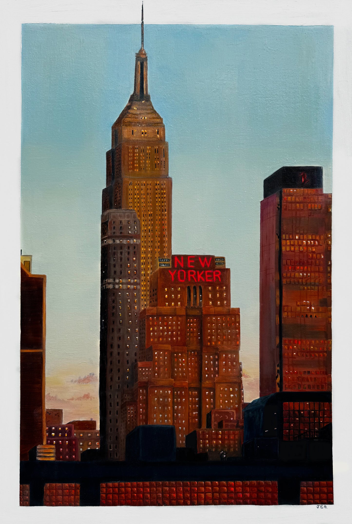 "Golden Hour in the City" Original Painting